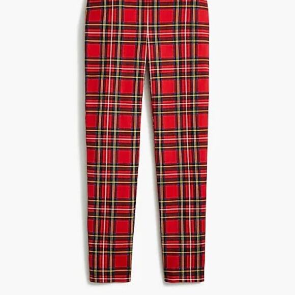 J. Crew Red Plaid Ankle Pants - Picture 1 of 7